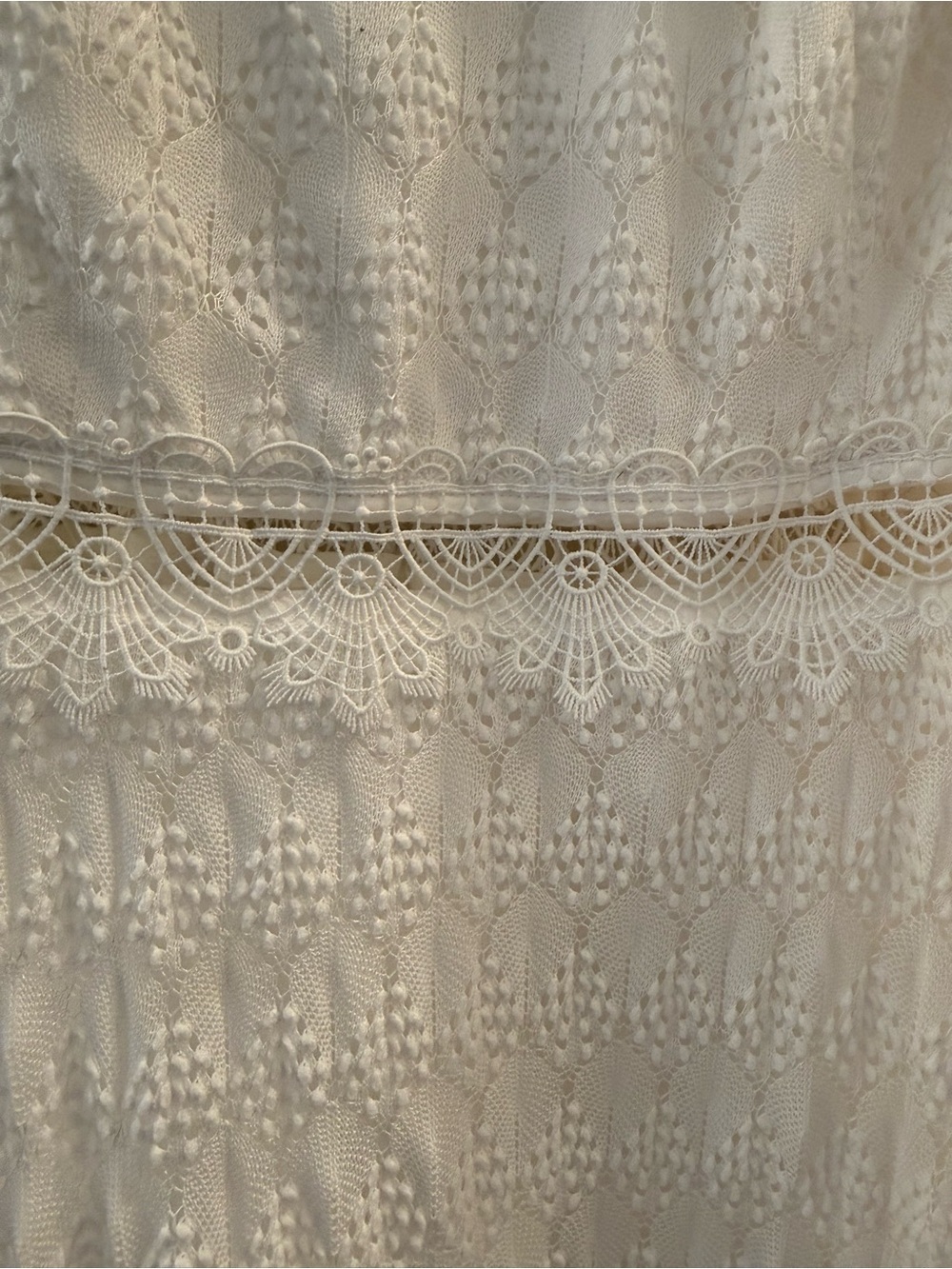 Waimari White Lace-Trimmed Broderie Ibiza Cotton-Poplin Midi Dress Large - Picture 9 of 12
